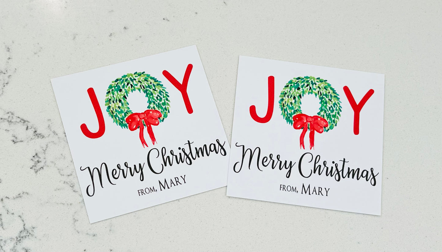 Gift Tags & Stickers - JOY wreath