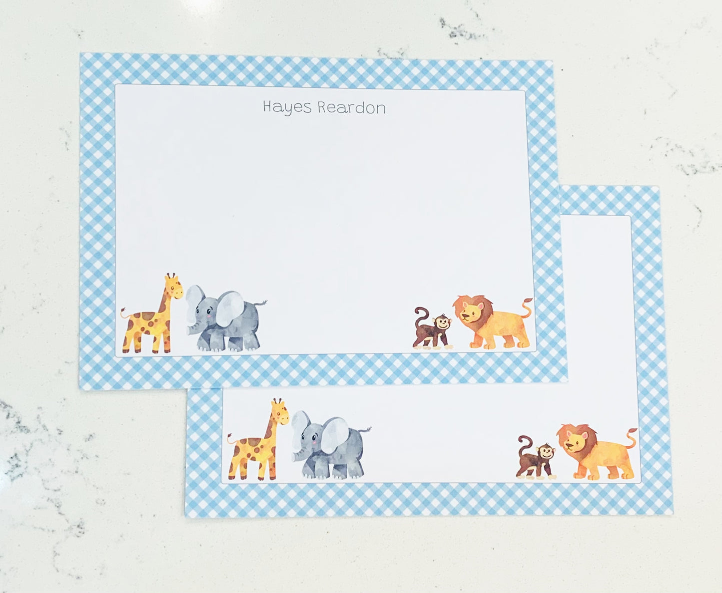 Personalized Note Cards - Animals