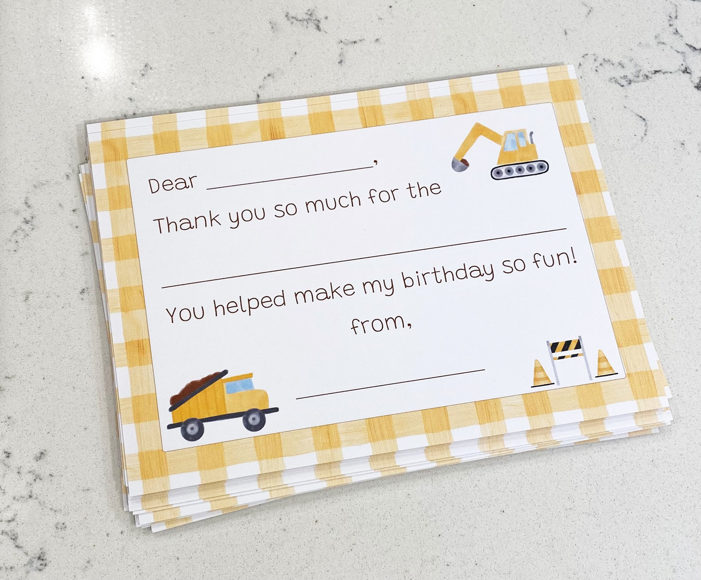 Thank You Notes, Construction