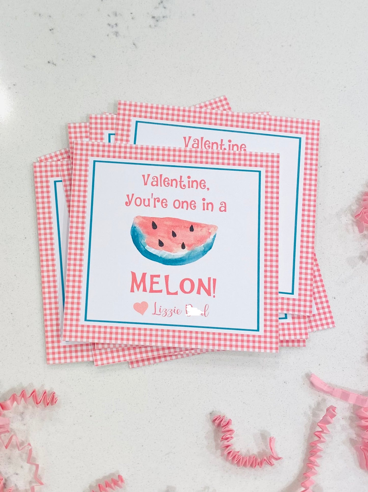 Valentine Tags & Stickers - Melon