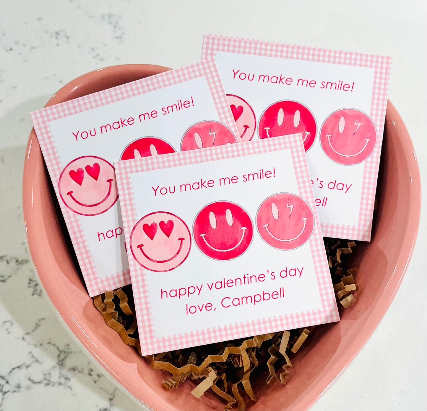 Valentine Tags & Stickers - Smiley Faces