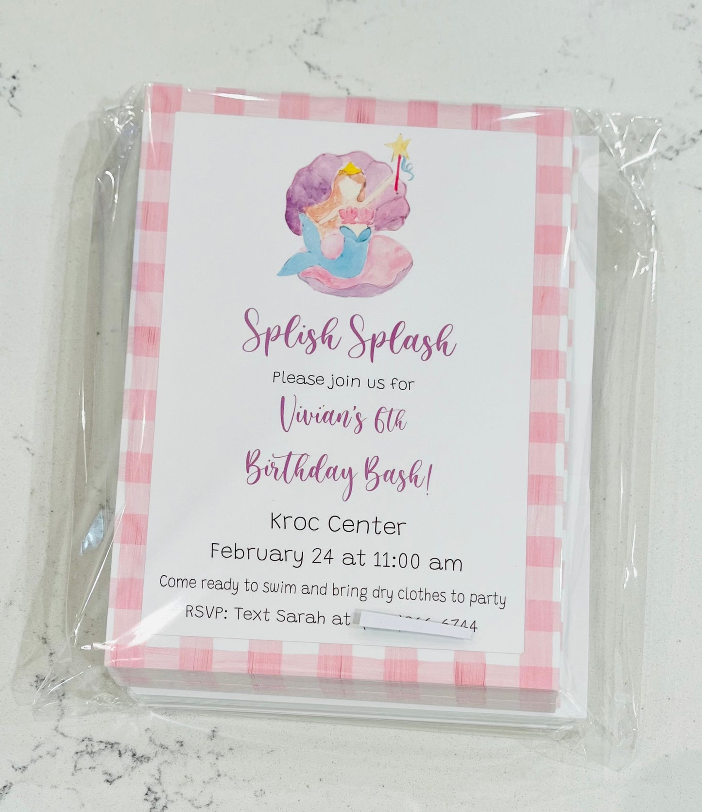 Birthday Invitations, Mermaid