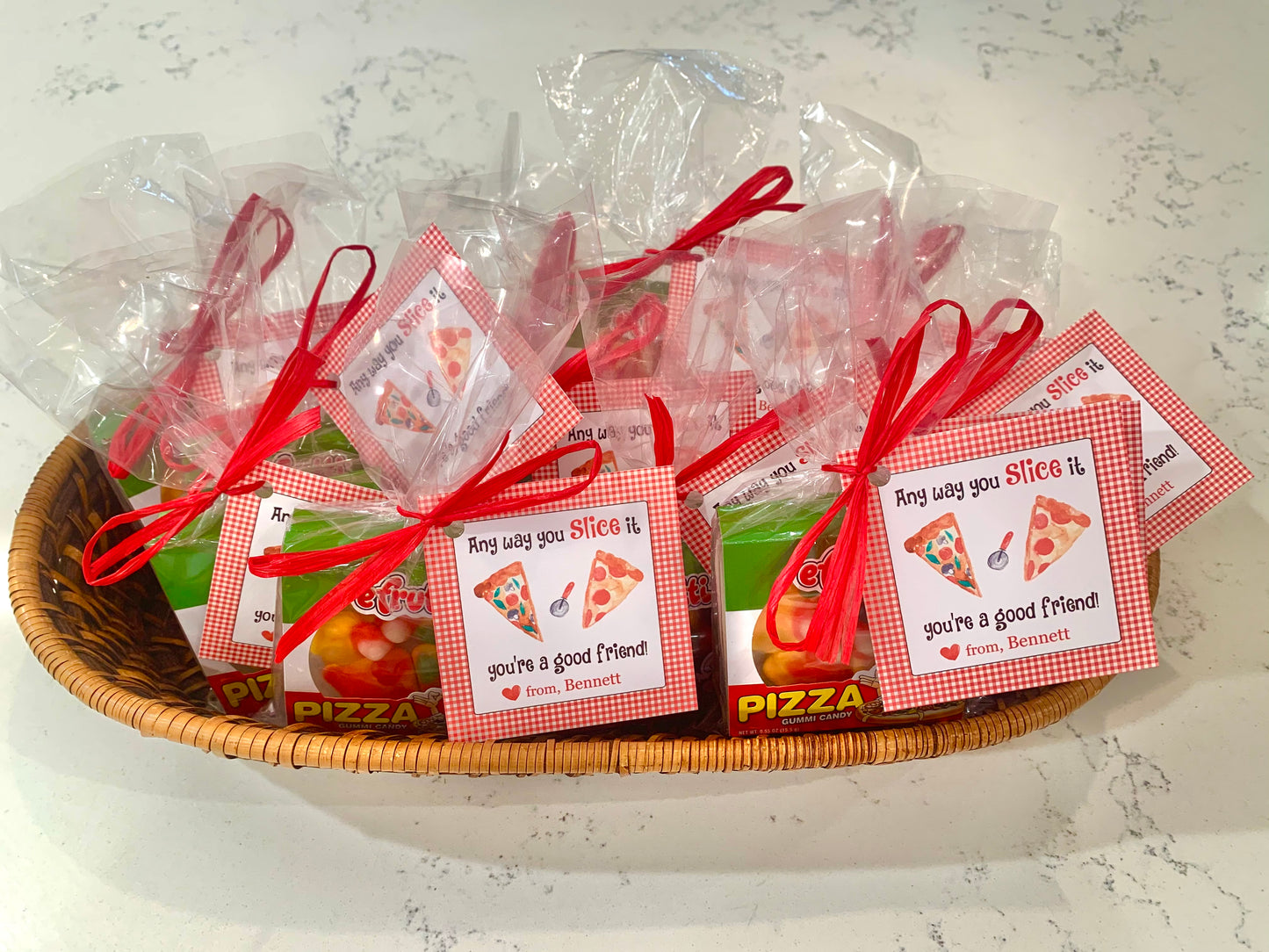 Valentine Tags & Stickers - Pizza