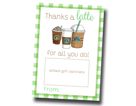 Gift Card Holder, Thanks a Latte