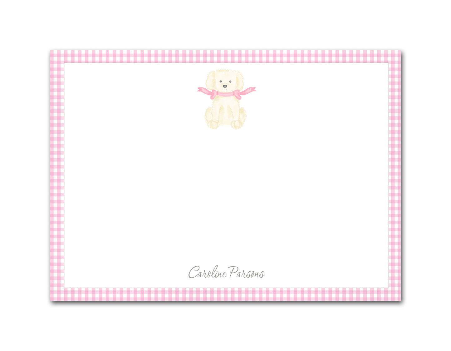 Personalized Note Cards - Pink Puppy