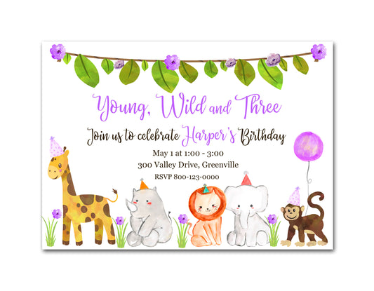 Birthday Invitations, Animals