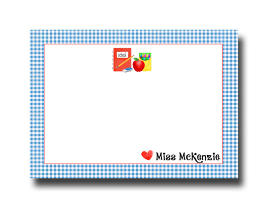 Personalized Teacher Note Cards