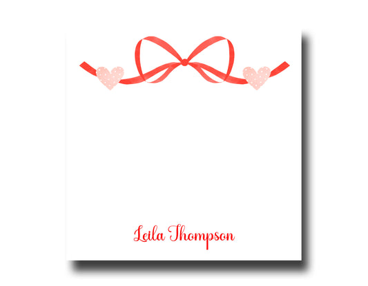 Personalized Notepad - Heart Ribbon