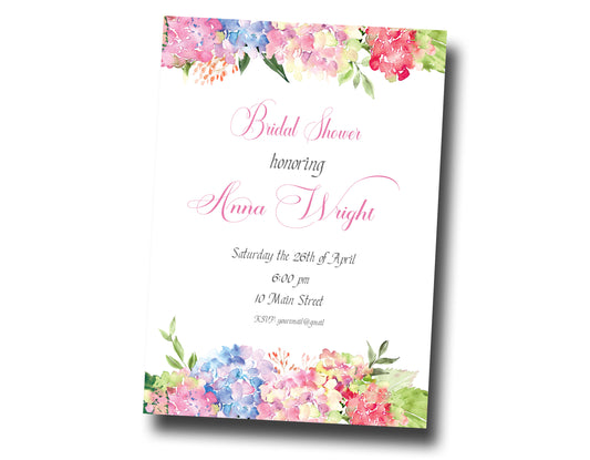 Shower Invitation, Hydrangeas