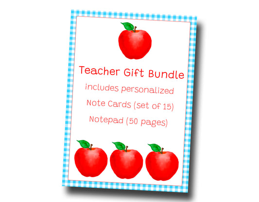 Teacher Gift Bundle - Note cards & Notepad