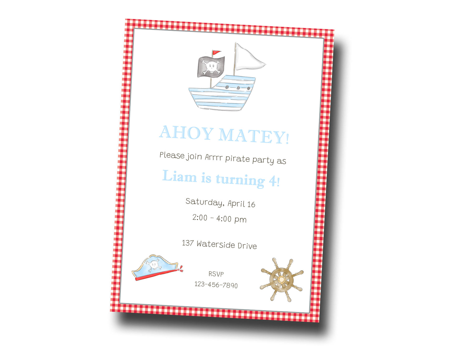 Birthday Invitations, Pirate