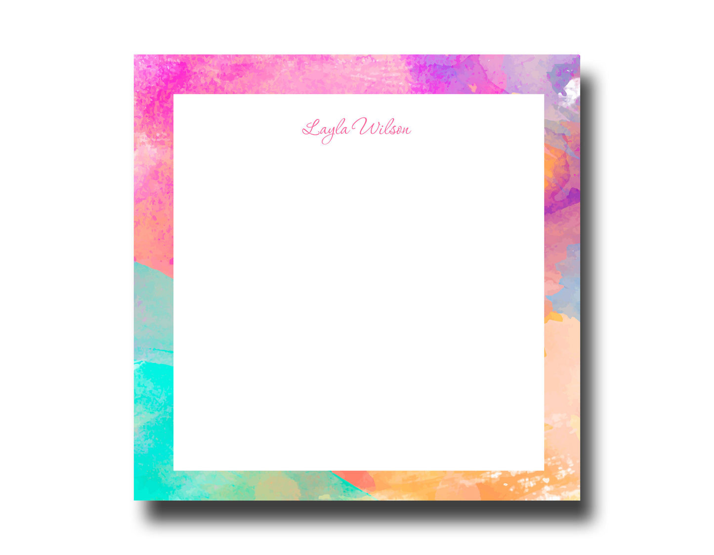 Personalized Notepad - Watercolor abstract