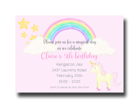 Birthday Invitations, Unicorns