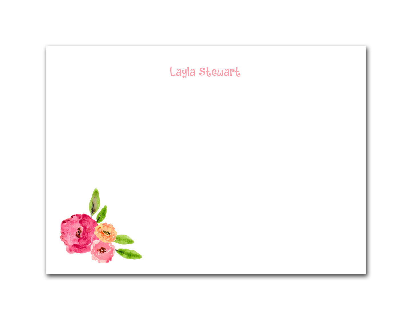 Personalized Note Cards - Floral