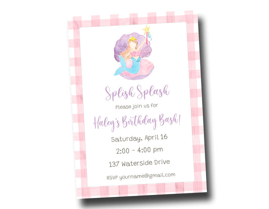 Birthday Invitations, Mermaid