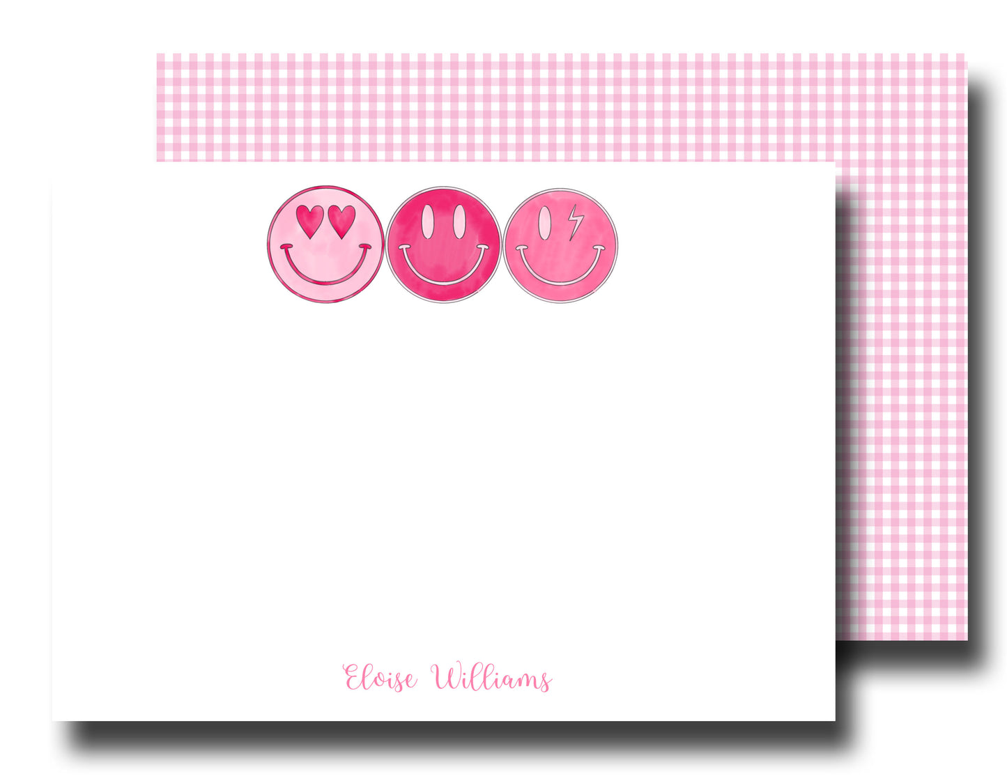 Personalized Note Cards - Smiley Faces