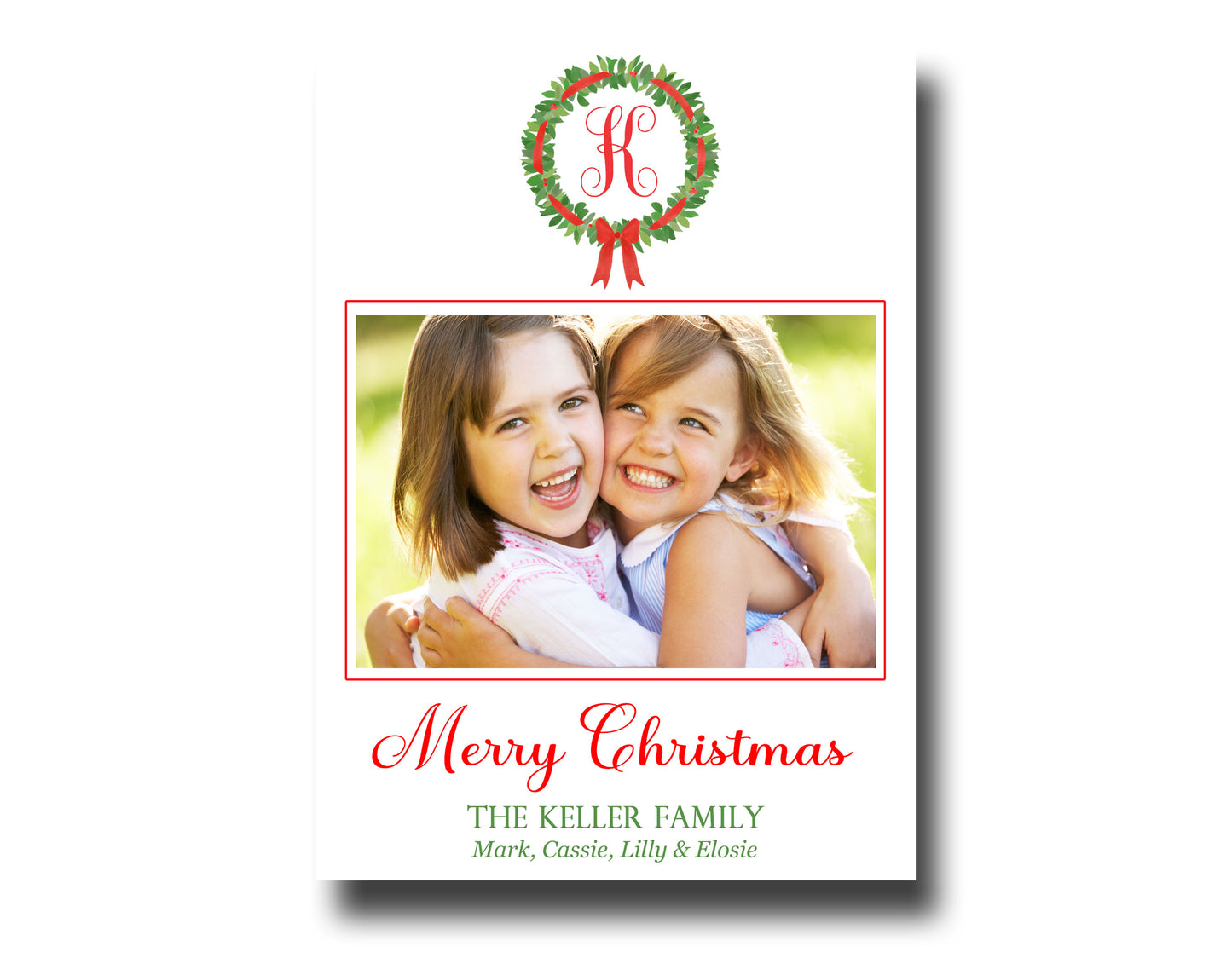 Christmas Cards - Monogram Wreath