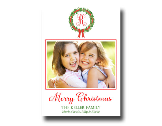 Christmas Cards - Monogram Wreath