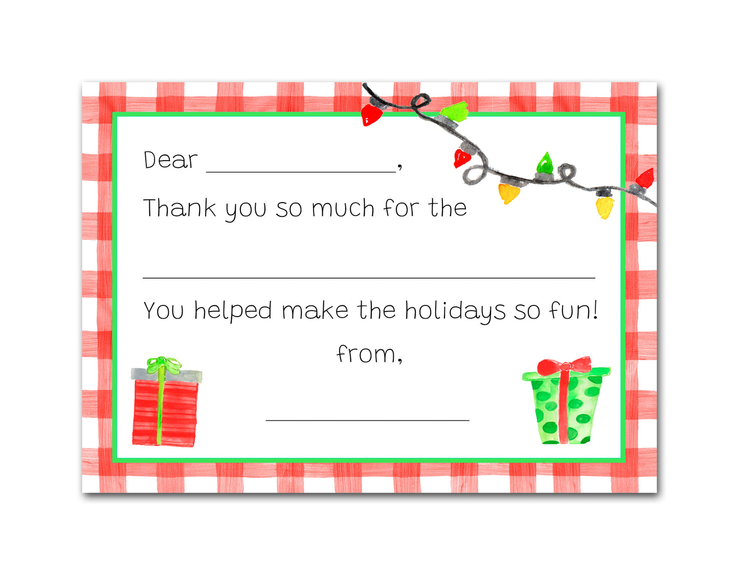 Thank You Notes, Holiday