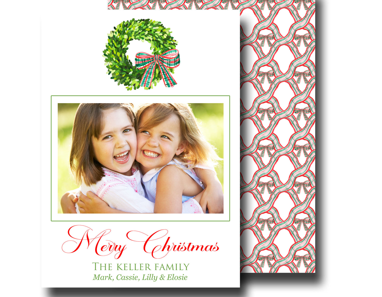 Christmas Cards - Wreath with Bow