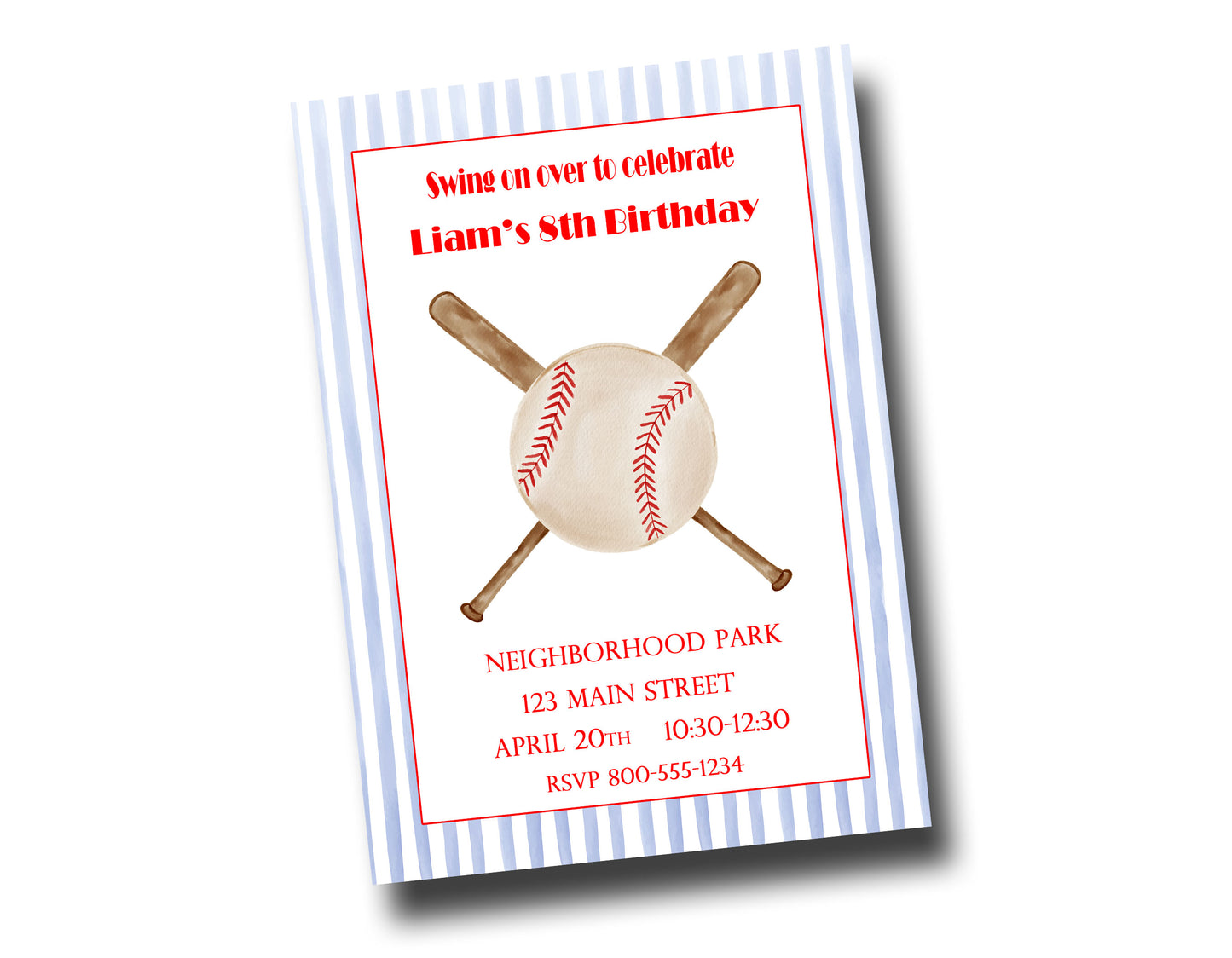 Birthday Invitations, Baseball