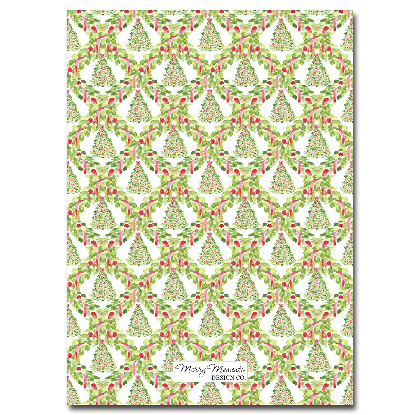 Christmas Cards - Watercolor Bow Garland