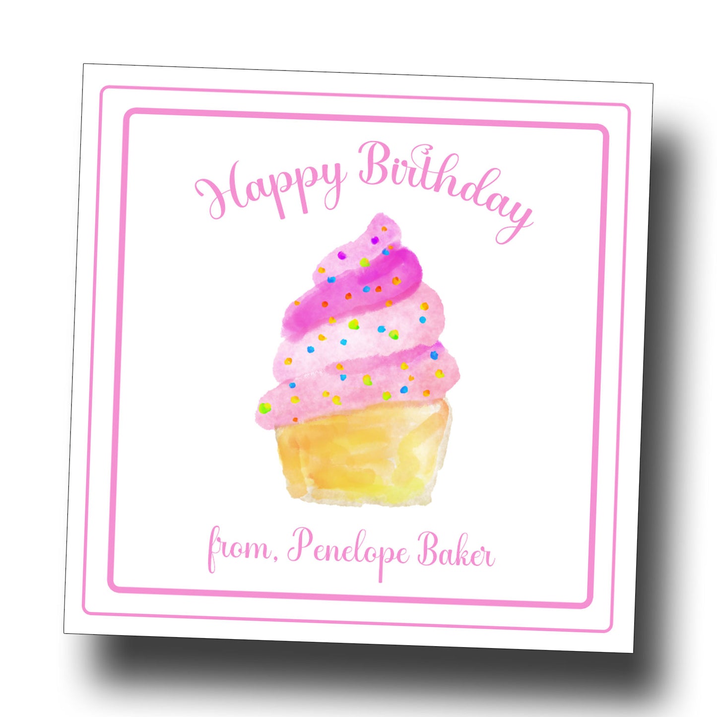 Birthday Gift Tags & Stickers - Cupcake