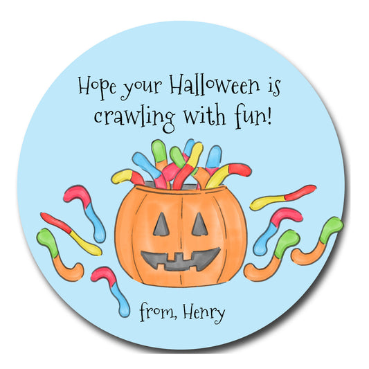Gummy Worm Halloween Gift Tags