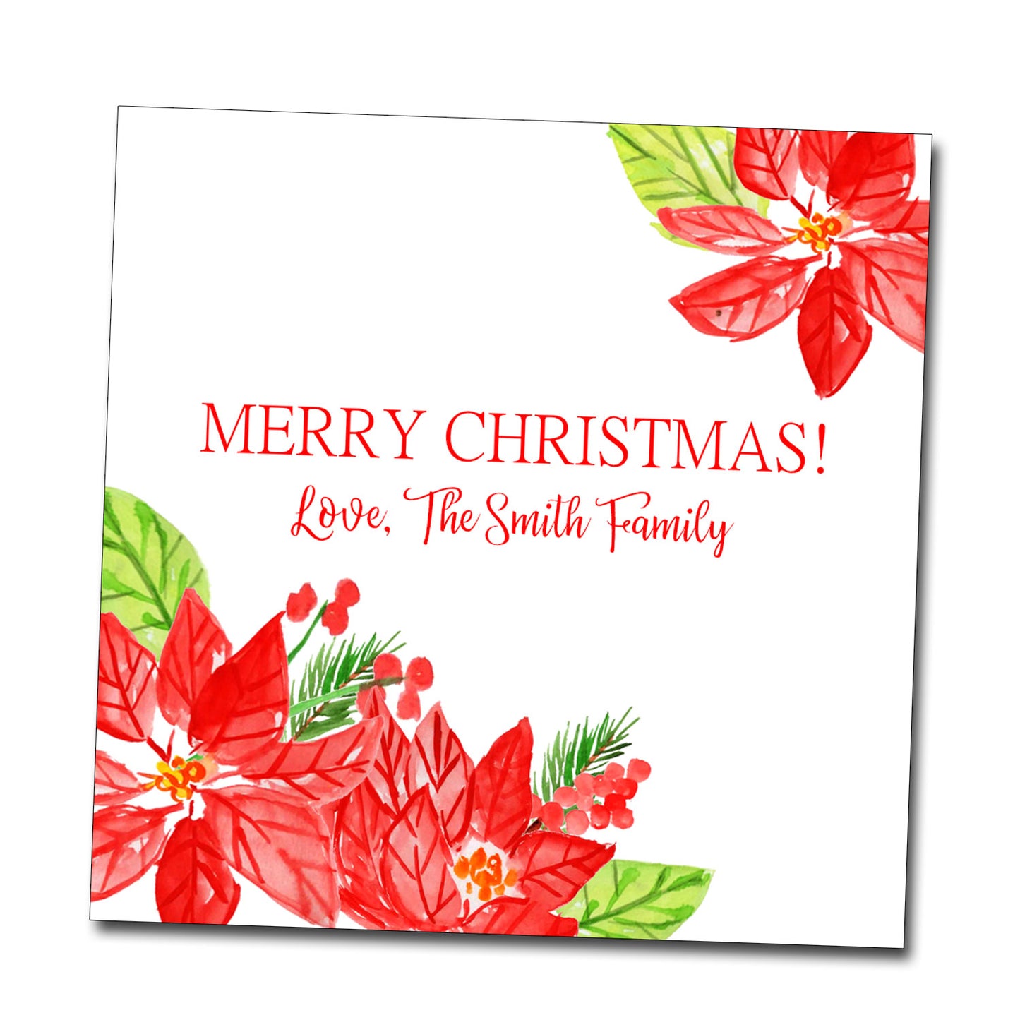 Gift Tags & Stickers - Poinsettias