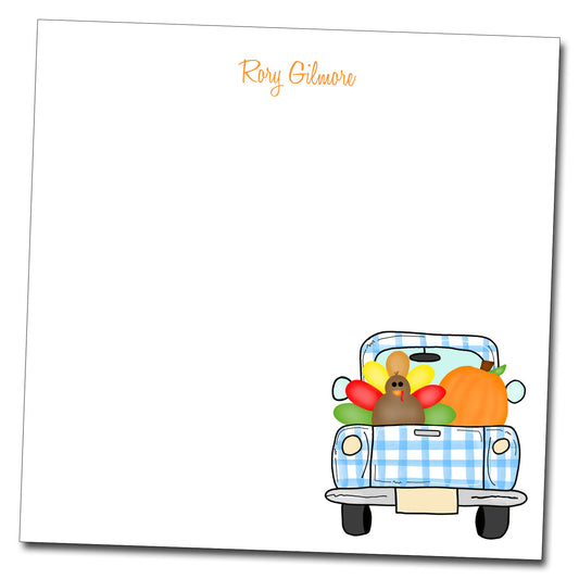 Turkey Truck Personalized Notepad