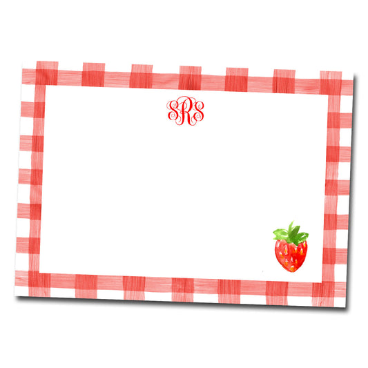 Monogram Note Cards - Strawberry