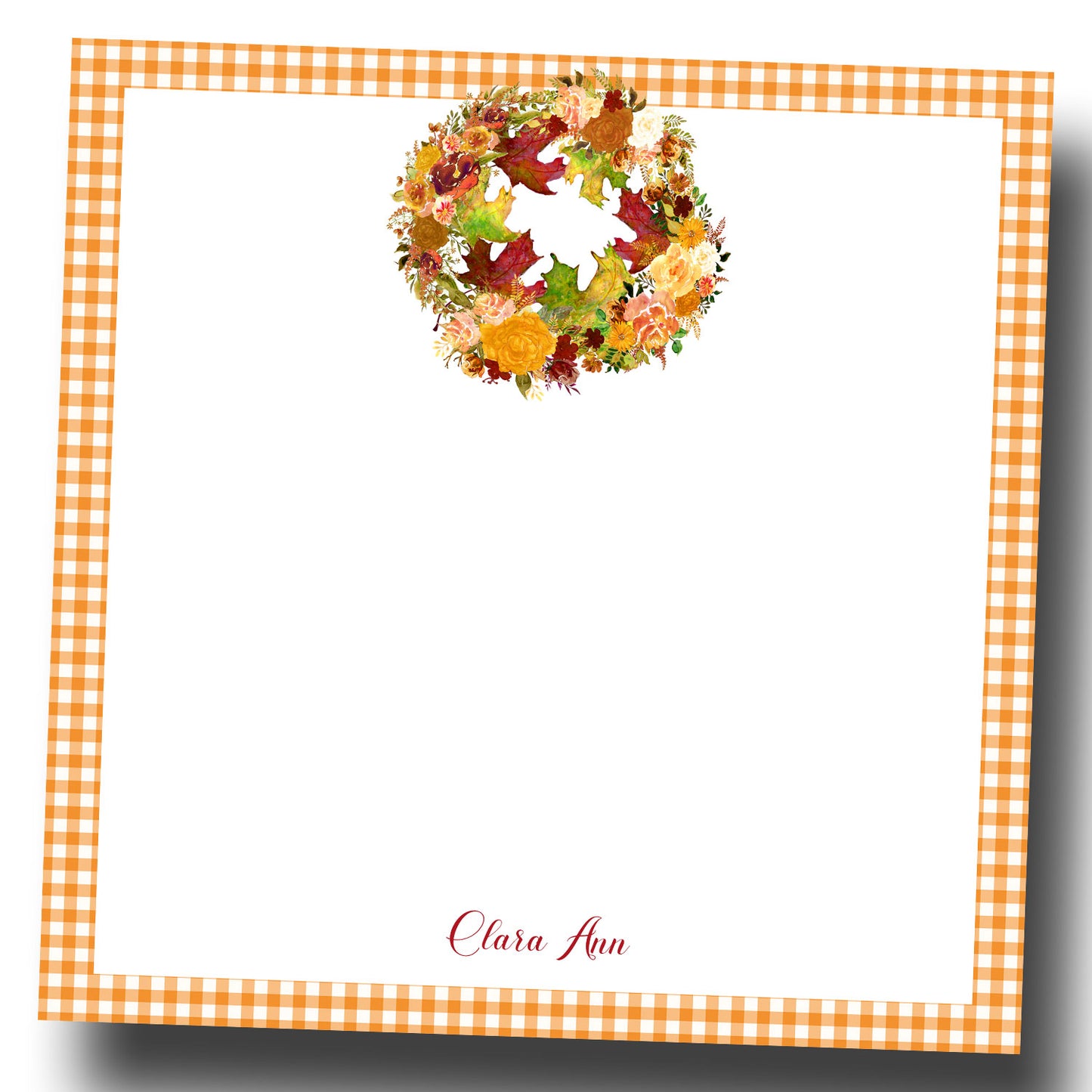 Fall Wreath Personalized Notepad