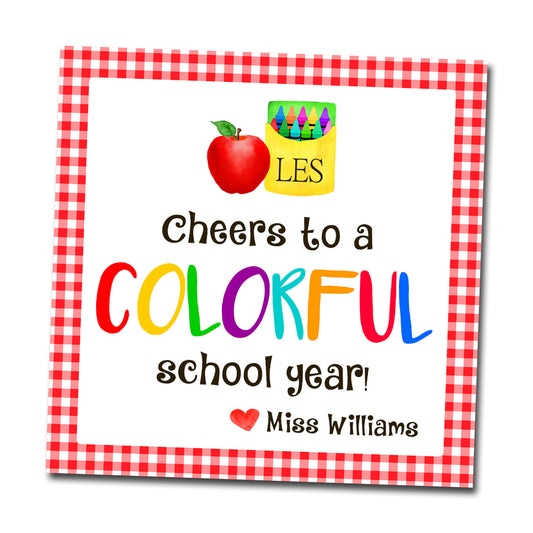 Personalized Gift Tags & Stickers, Colorful School Year