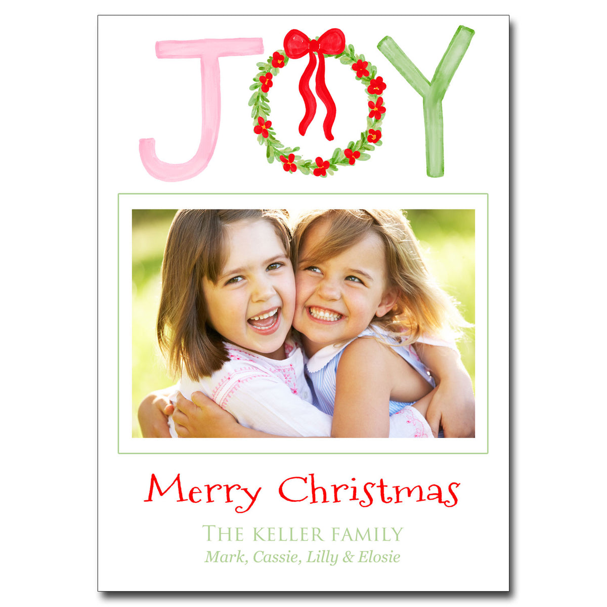 Personalized JOY Christmas Photo Cards