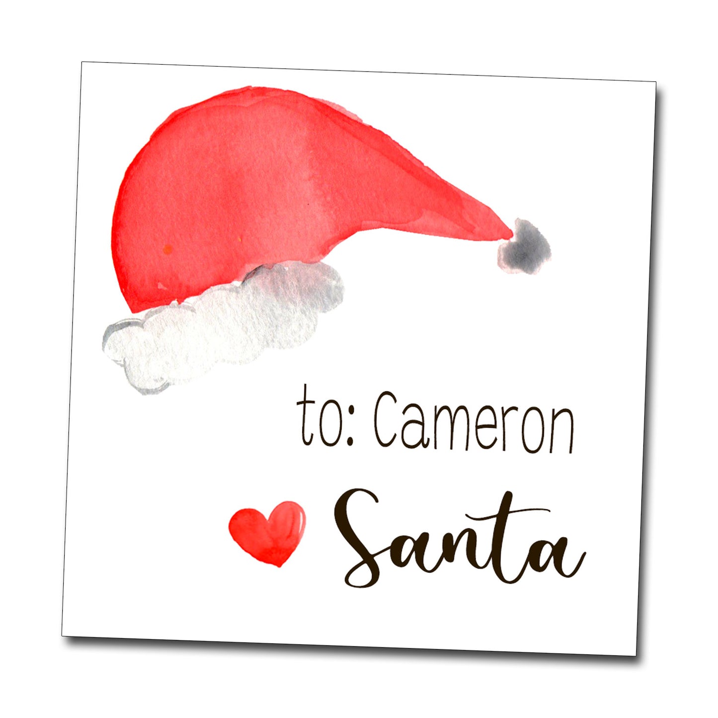 Gift Tags & Stickers - Santa hat