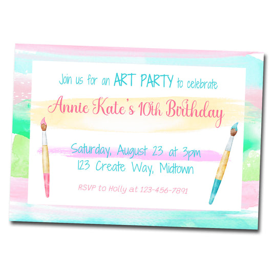 Birthday Invitations, Art Party