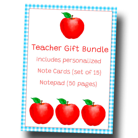 Teacher Gift Bundle - Note cards & Notepad