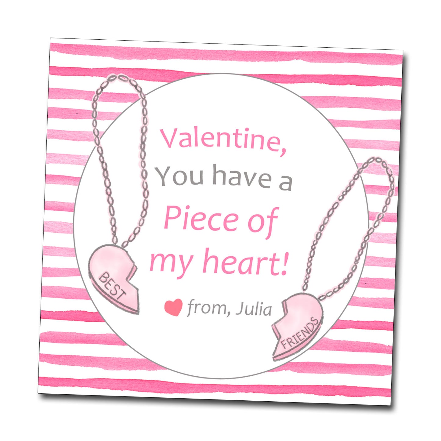 Valentine Tags & Stickers - Friendship Necklace