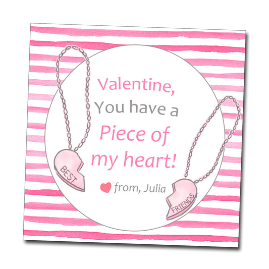 Valentine Tags & Stickers - Friendship Necklace