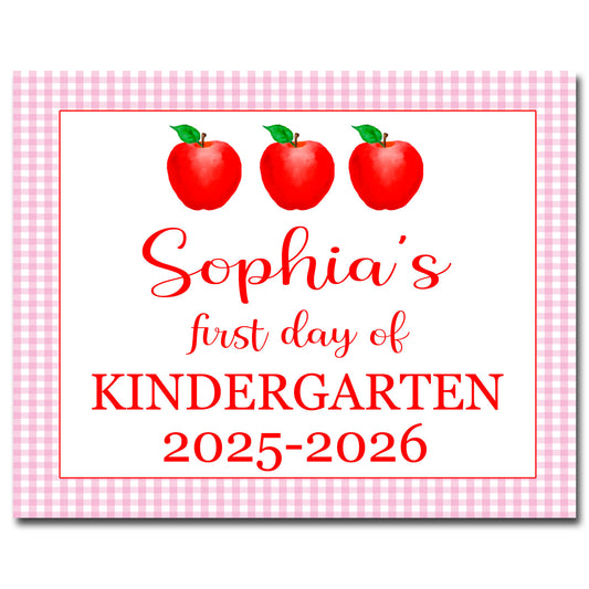 First & Last Day School Sign - Apples