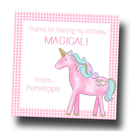 Favor Tags & Stickers - Magical Unicorn