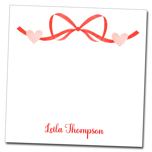 Heart Ribbon Notepad