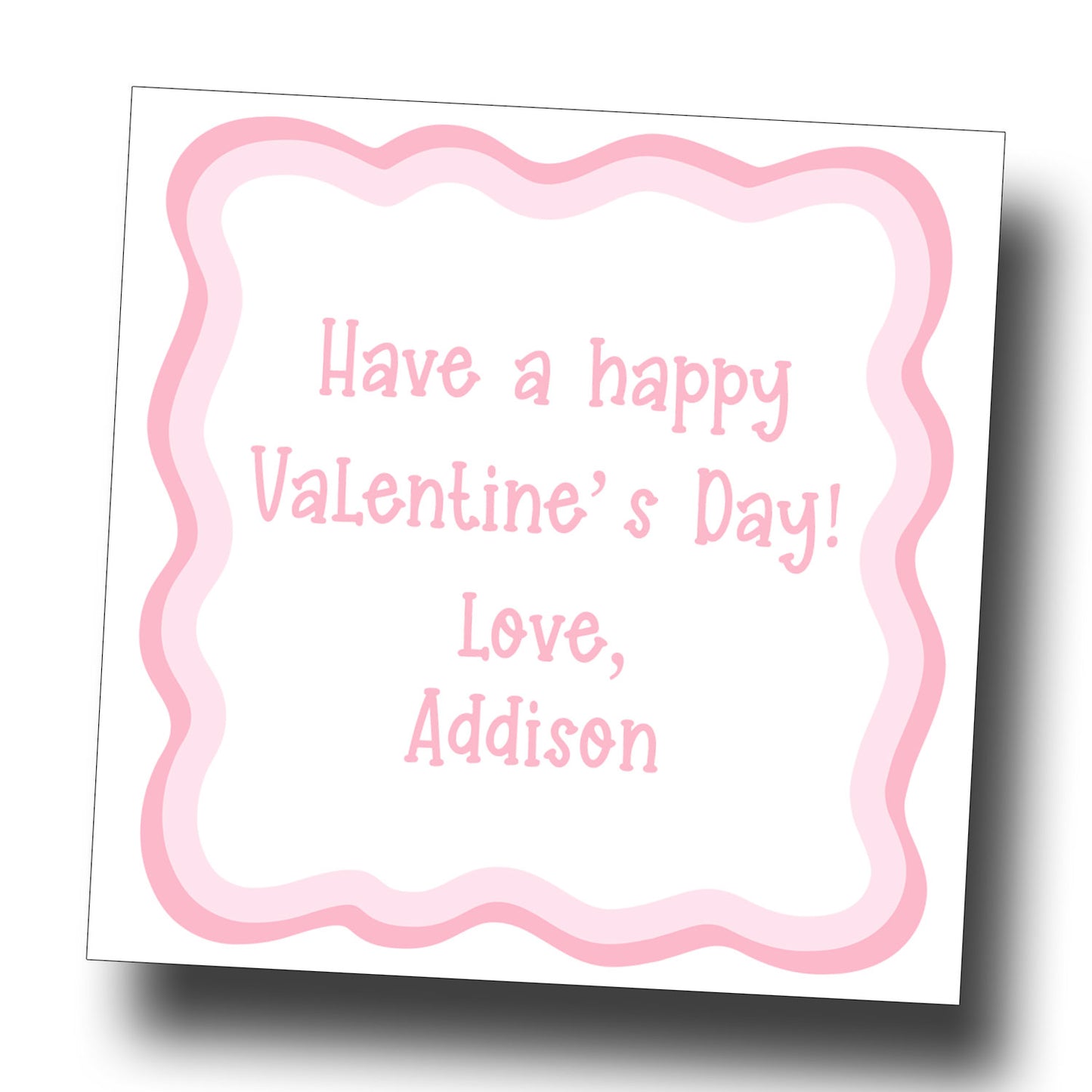 Valentine Tags & Stickers - Wavy Border