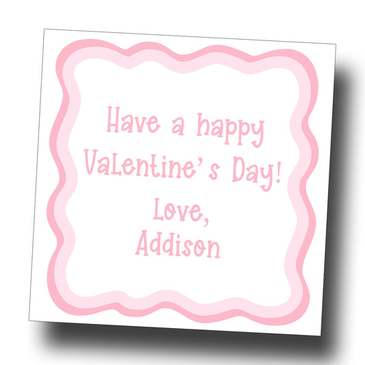 Valentine Tags & Stickers - Wavy Border