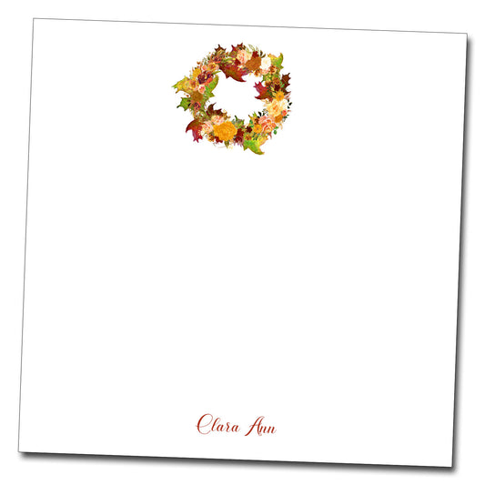 Fall Wreath Personalized Notepad