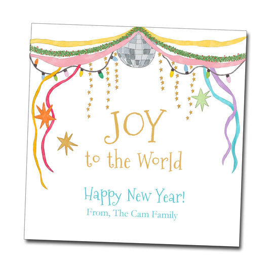 Personalized Whimsical New Years Gift Tags & Stickers