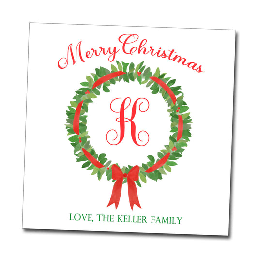 Gift Tags & Stickers - Monogram Wreath