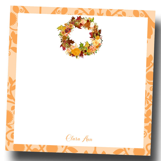 Fall Wreath Personalized Notepad