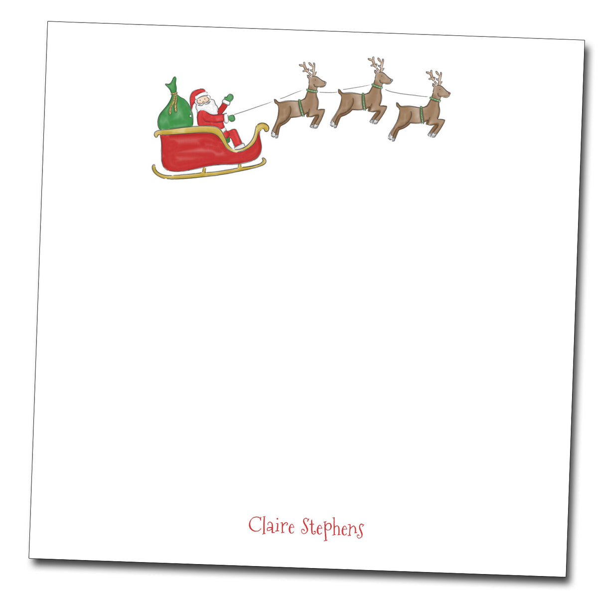 Santa & Reindeer Personalized Notepad
