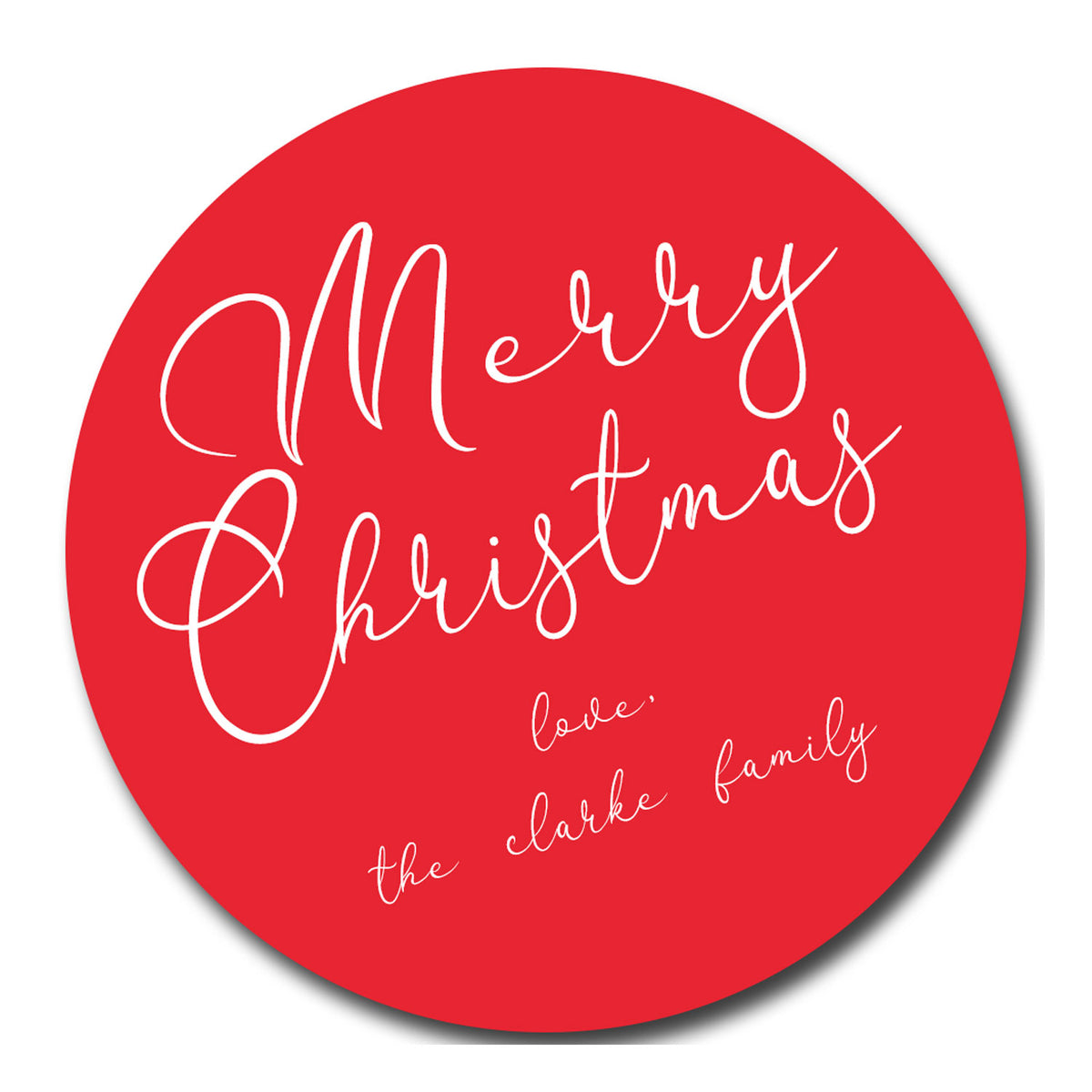Christmas Gift Tags - Round Red